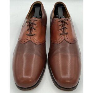 Allen Edmonds Monte Carlo Size 9AA Brown Leather & Snakeskin Derby Dress Shoes